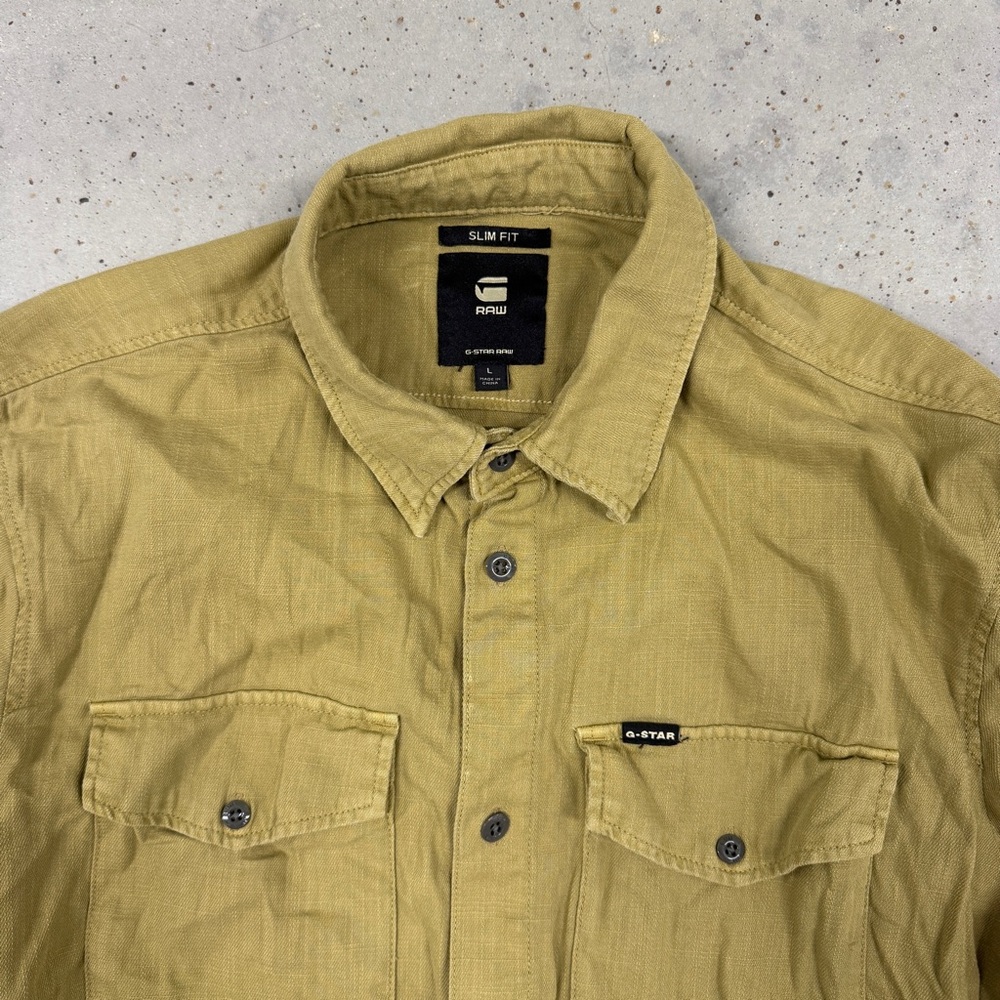 G-Star Raw Khaki Denim Button-Up Shirt - Picture 2 of 6
